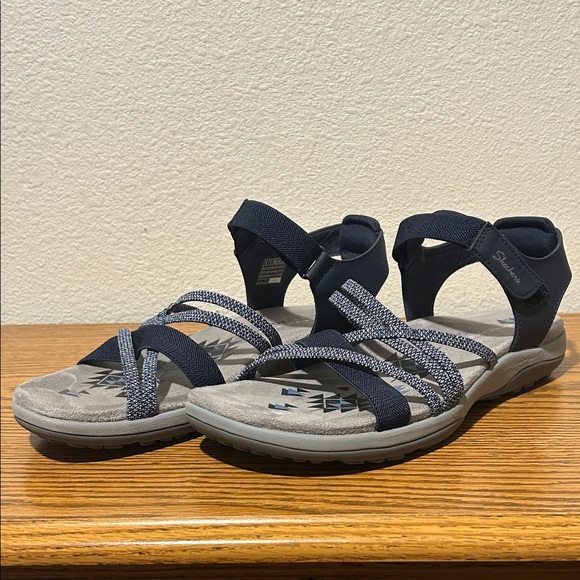 Skechers Shoes - Skechers Navy and Gray Strappy Women’s Sandals